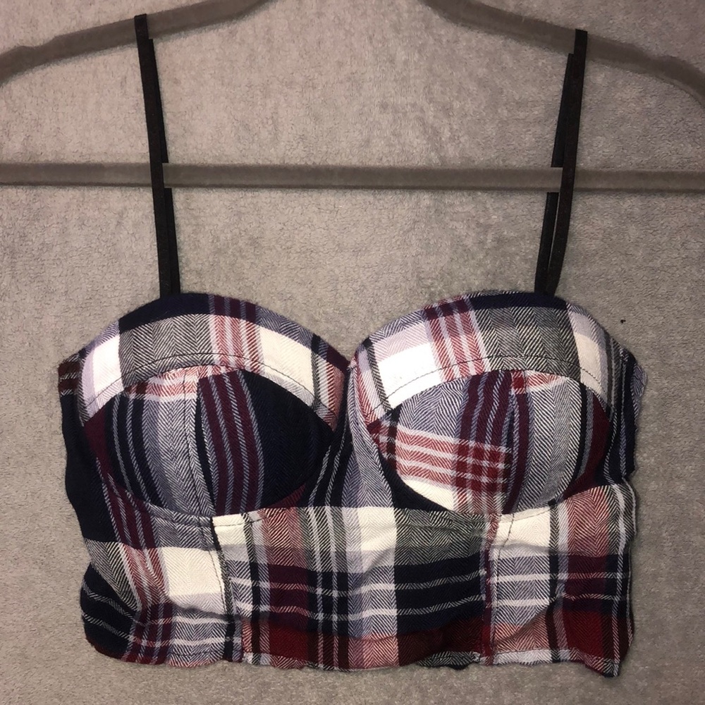 Women’s Plaid Corset Crop Top